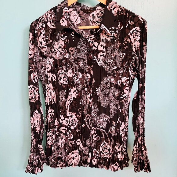 Black & Grey Ruffly Shirt Long Sleeve - Picture 2 of 5